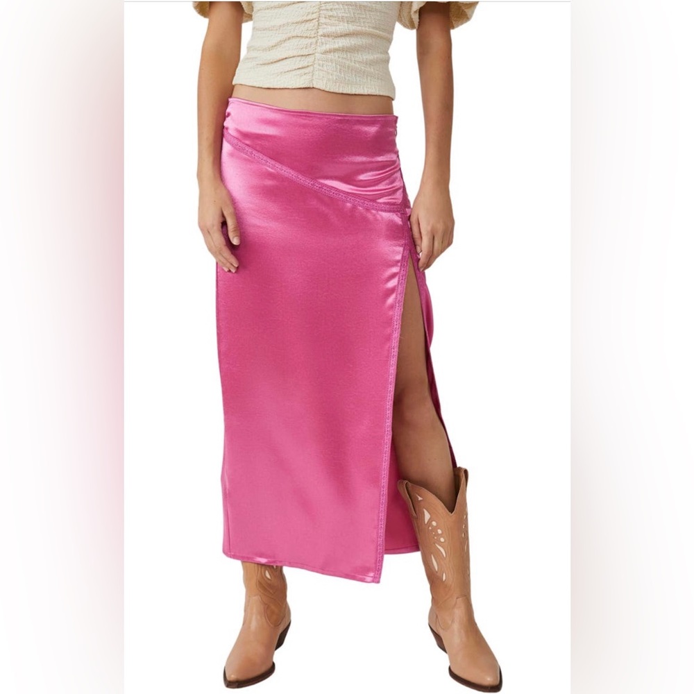 Free People Dakota Side Slide Midi Skirt | Aurora